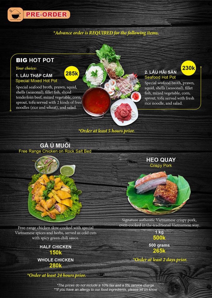 Pre-Order Menu